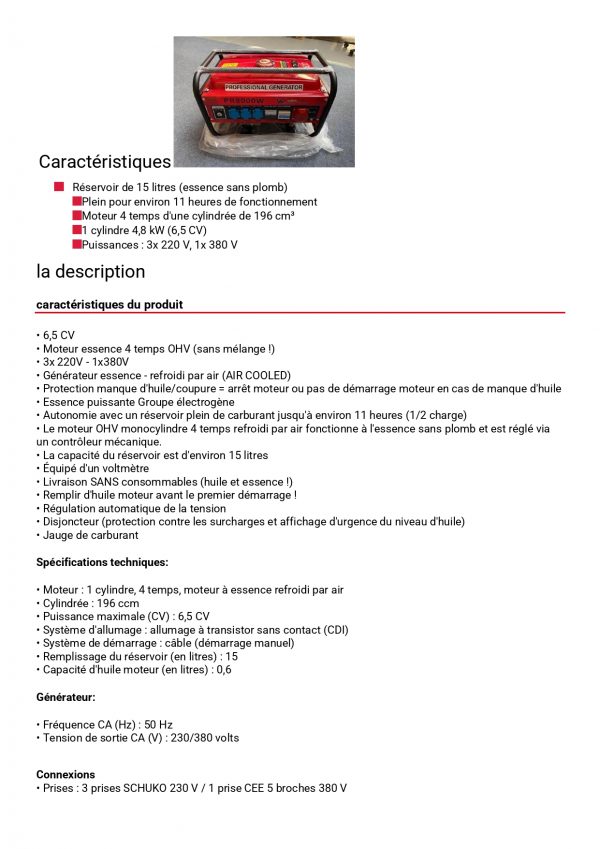 Générateur PR8500W – Image 4
