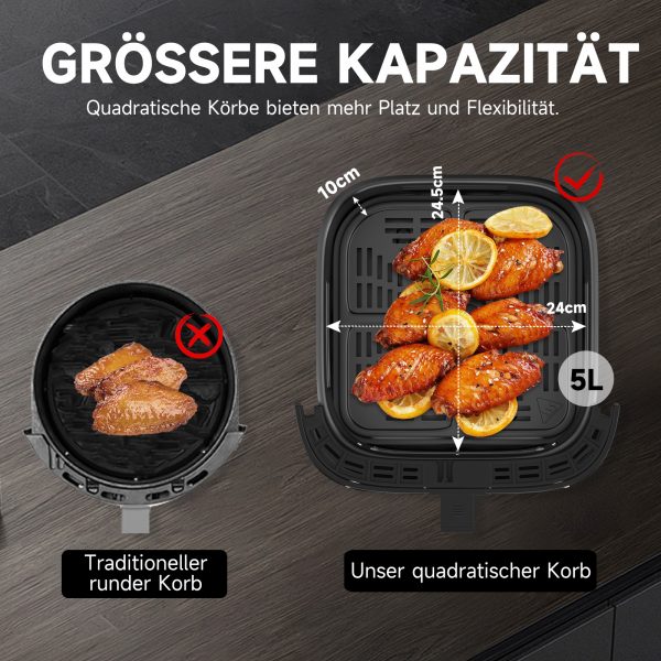Friteuse à air chaud 5,5 L avec fenêtre – Image 4